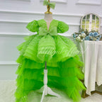 girl formal dress Sparkly short-sleeve princess gown for kids｜KLFFIGID