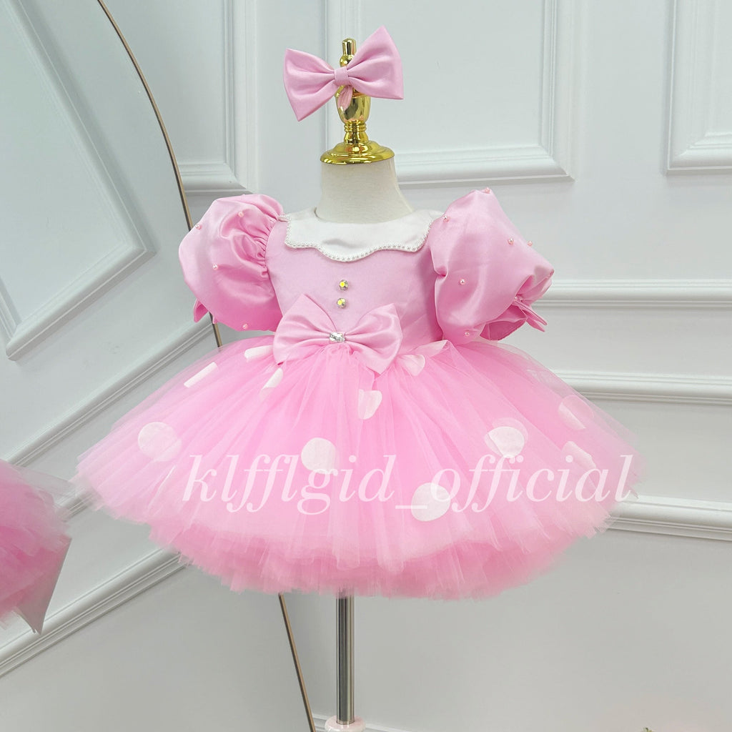 Girls Birthday Dress Polka-dot baby party outfit Pageant dress | KLFFIGID