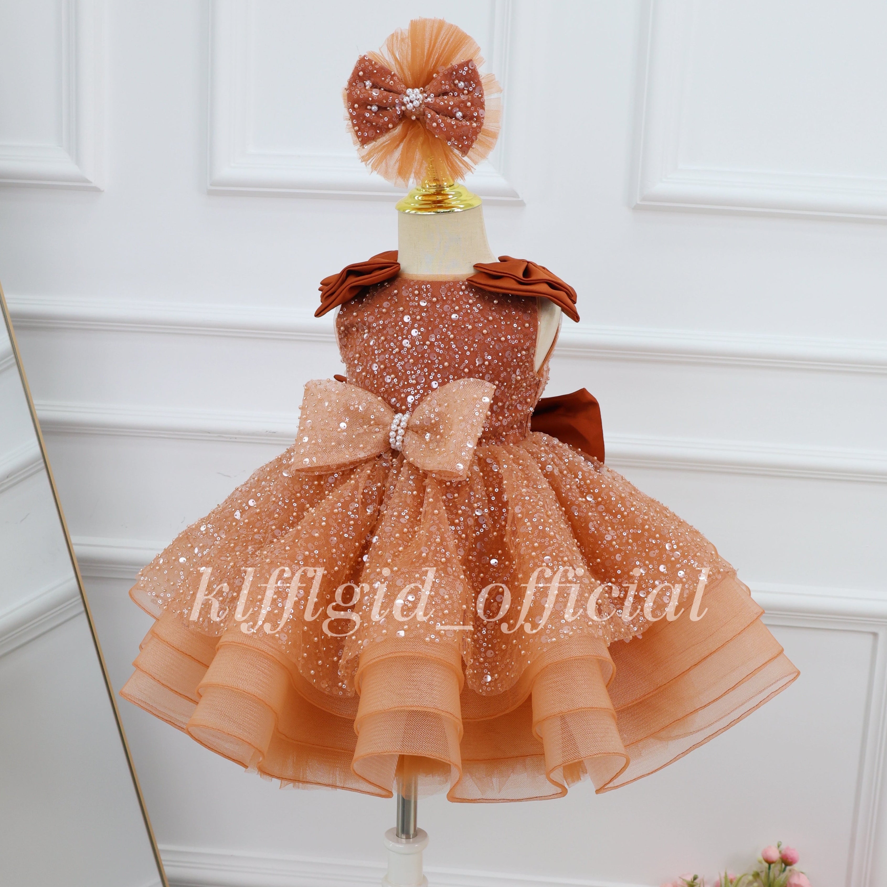 1-year-old baby birthday dress gorgeous Wedding flower girl dress Baby Party Frock | KLFFLGID