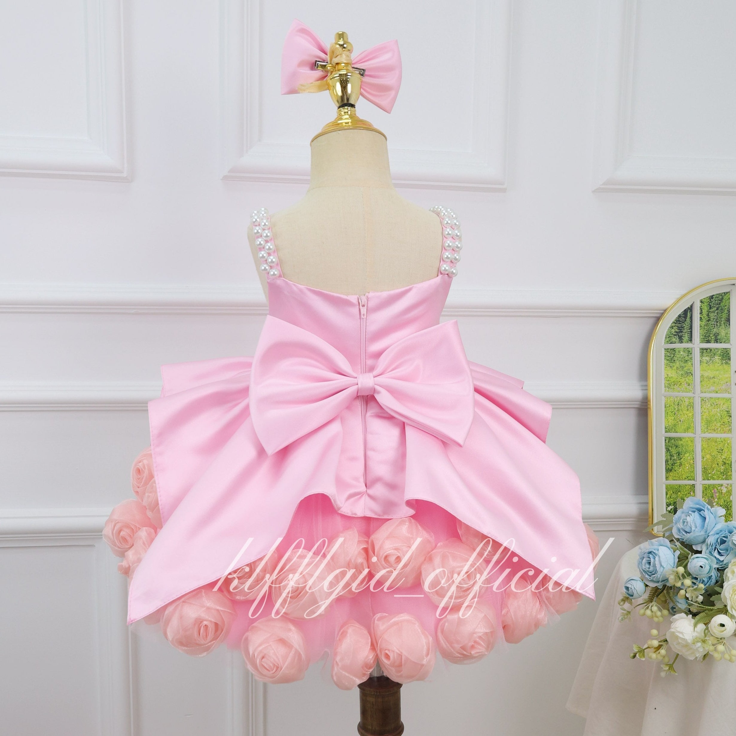 3D Floral Tulle 1st Birthday & Flower Girl Dress | KLFFIGID