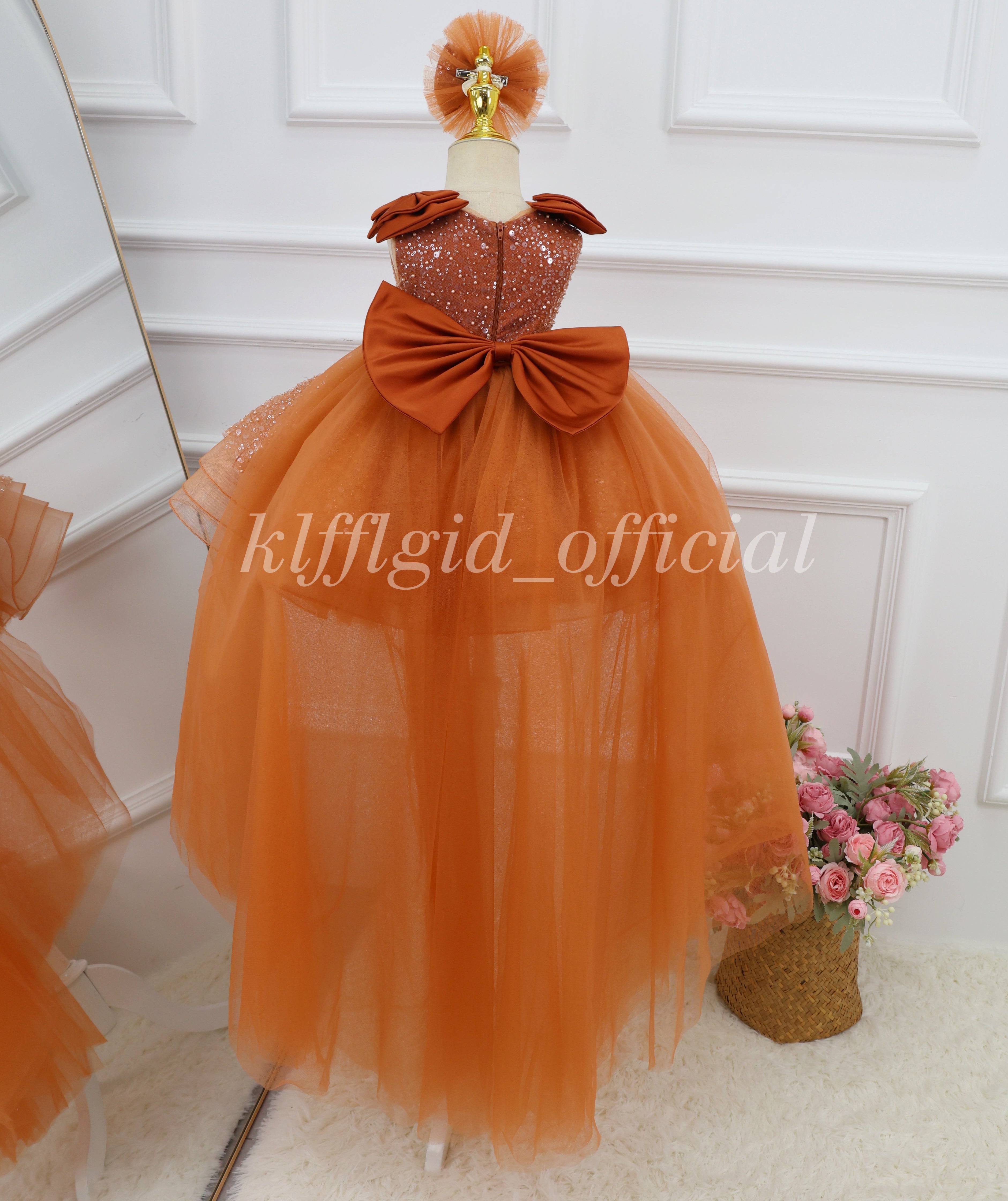 1-year-old baby birthday dress gorgeous Wedding flower girl dress Baby Party Frock | KLFFLGID