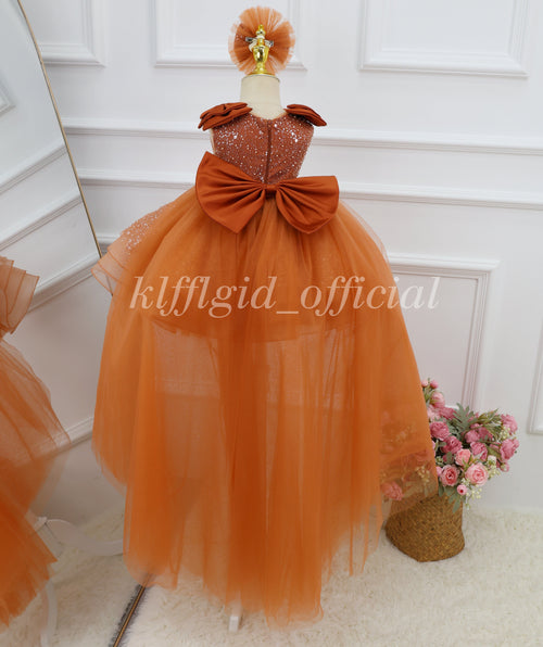 1-year-old baby birthday dress gorgeous Wedding flower girl dress Baby Party Frock | KLFFLGID