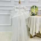 Baby Puff Sleeve Fluffy Tail 1st Birthday Party Princess Dress | KLFFIGID