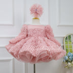 Floral 1st Birthday & Wedding Flower Girl Pageant Dress | KLFFIGID