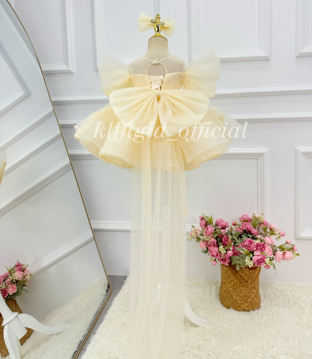 First Baby Birthday Dress Floral Party-Themed Dress Wedding flower girl｜KLFFIGID