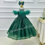 Girls dresses, green dresses, Christmas dresses, graduation party dance dresses, baby dresses, children's maxi dresses