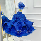 Sparkly Long Sleeve Baby Girl Birthday & Flower Girl Dress | KLFFIGID