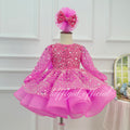 Baby First Birthday & Wedding Flower Girl Dress with Bow Sequins | KLFFIGID