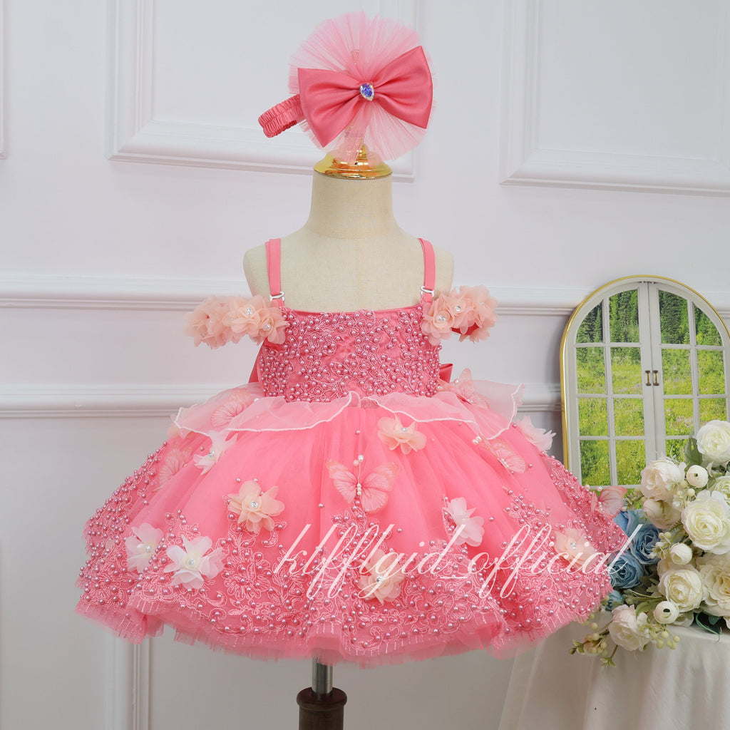 Baby First Birthday Dress Glamorous Pageant Gown | KLFFIGID