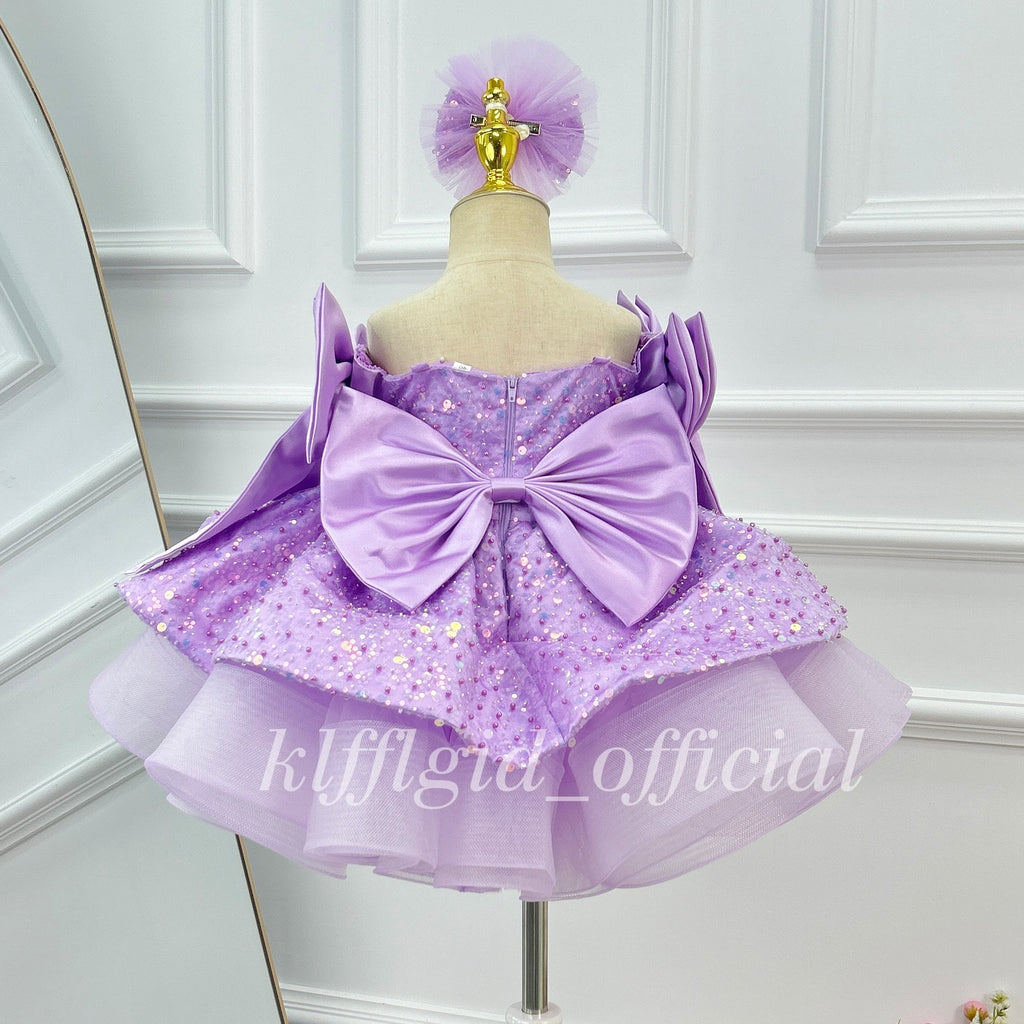 Baby's First Birthday Dress Glamorous Sequin Flower Girl Dress ｜KLFFLGID