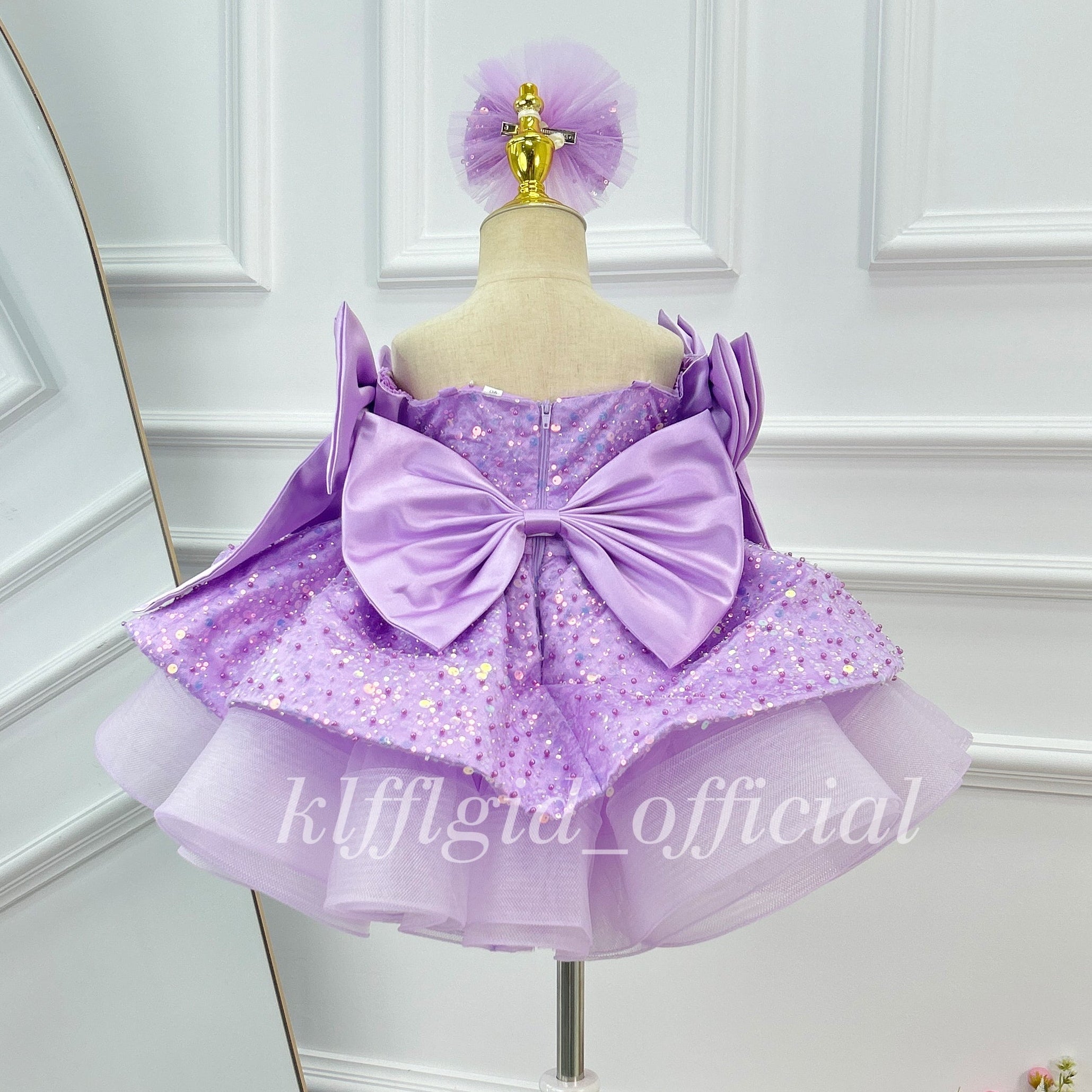 Baby's First Birthday Dress Glamorous Sequin Flower Girl Dress ｜KLFFLGID