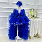 KLFFLGID Baby Birthday Dress 0-12 years old girls' dress with train Luxury ball catwalk costumes