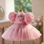 Baby Birthday Dress Wedding Flower Girl Dress 3D Floral Pageant Gown｜KLFFIGID