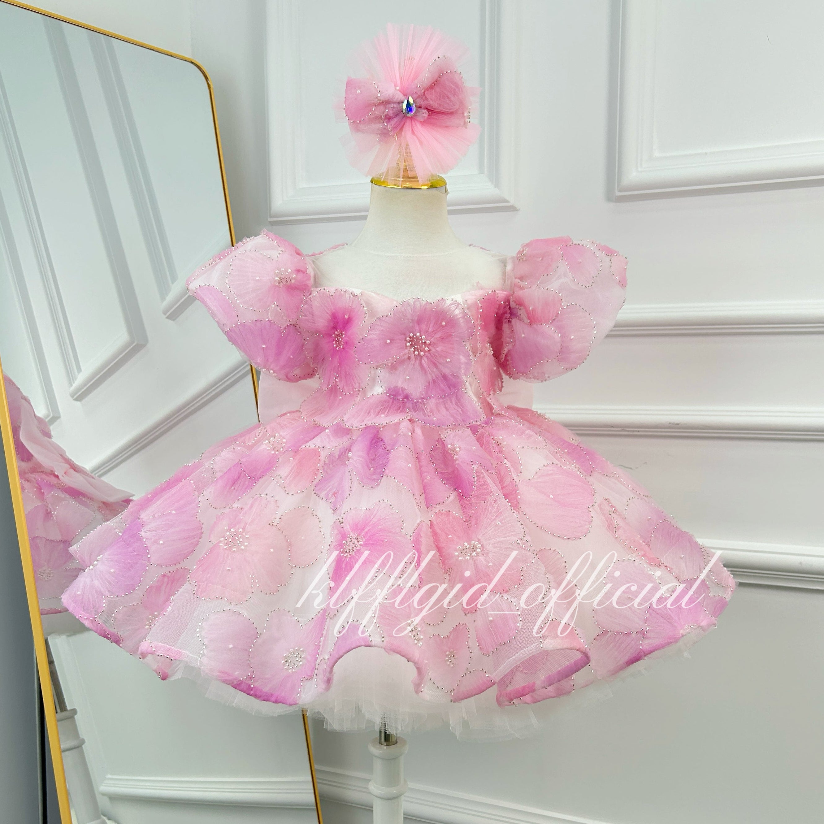 Baby Birthday Dress Flower Girl Dress Luxury Girls Couture | KLFFIGID