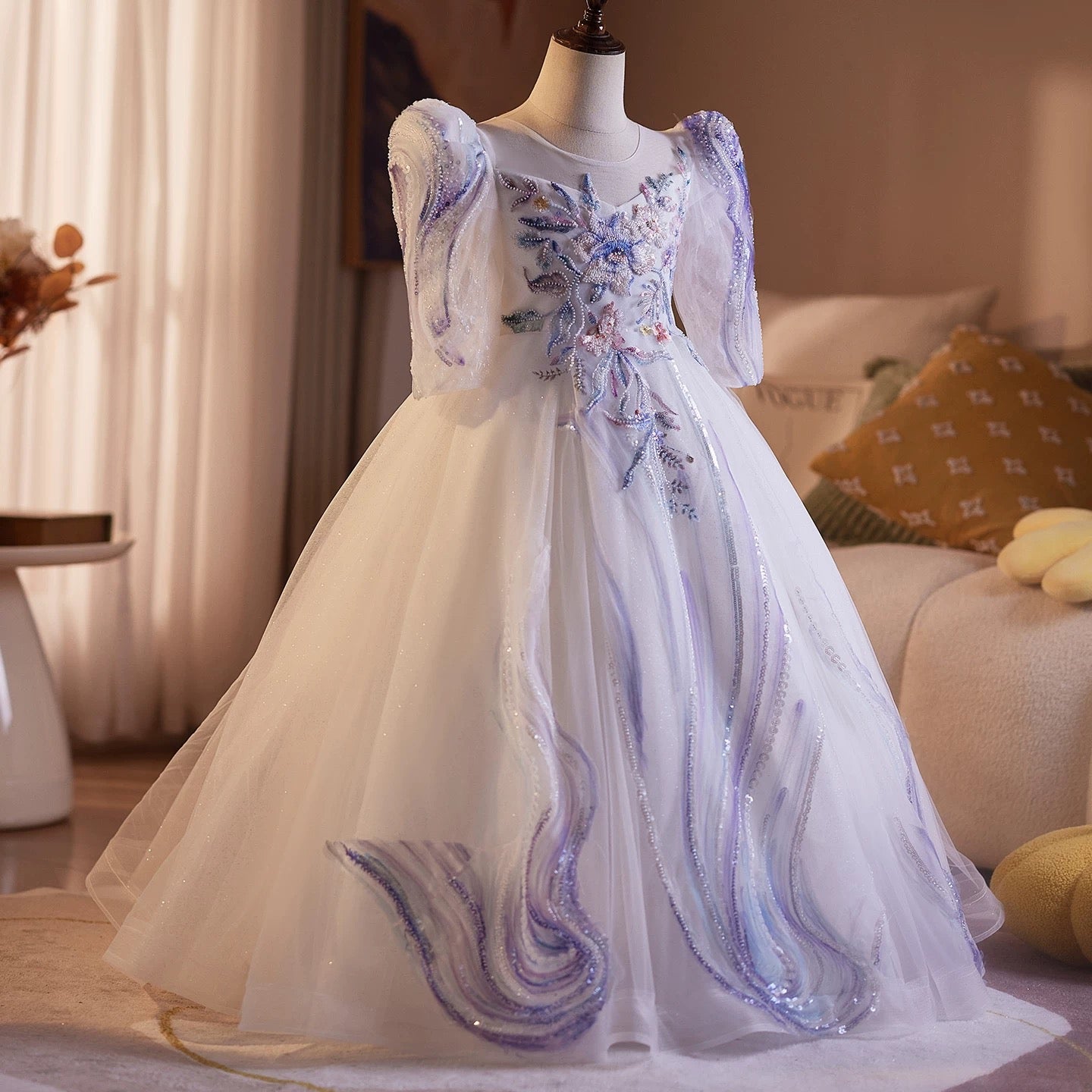 3rd birthday party dress, photo shoot dress for special occasions, party ceremony girl princess dress, girl pageant dress