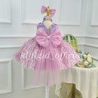 Fashion Girls' Halter-Neck Pageant Dress Baby's First Birthday Dress | KLFFIGID