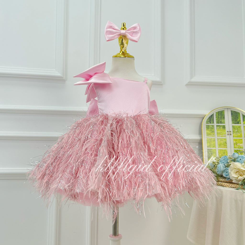 One-Shoulder Bow Princess Wedding Pageant Dress | KLFFIGID