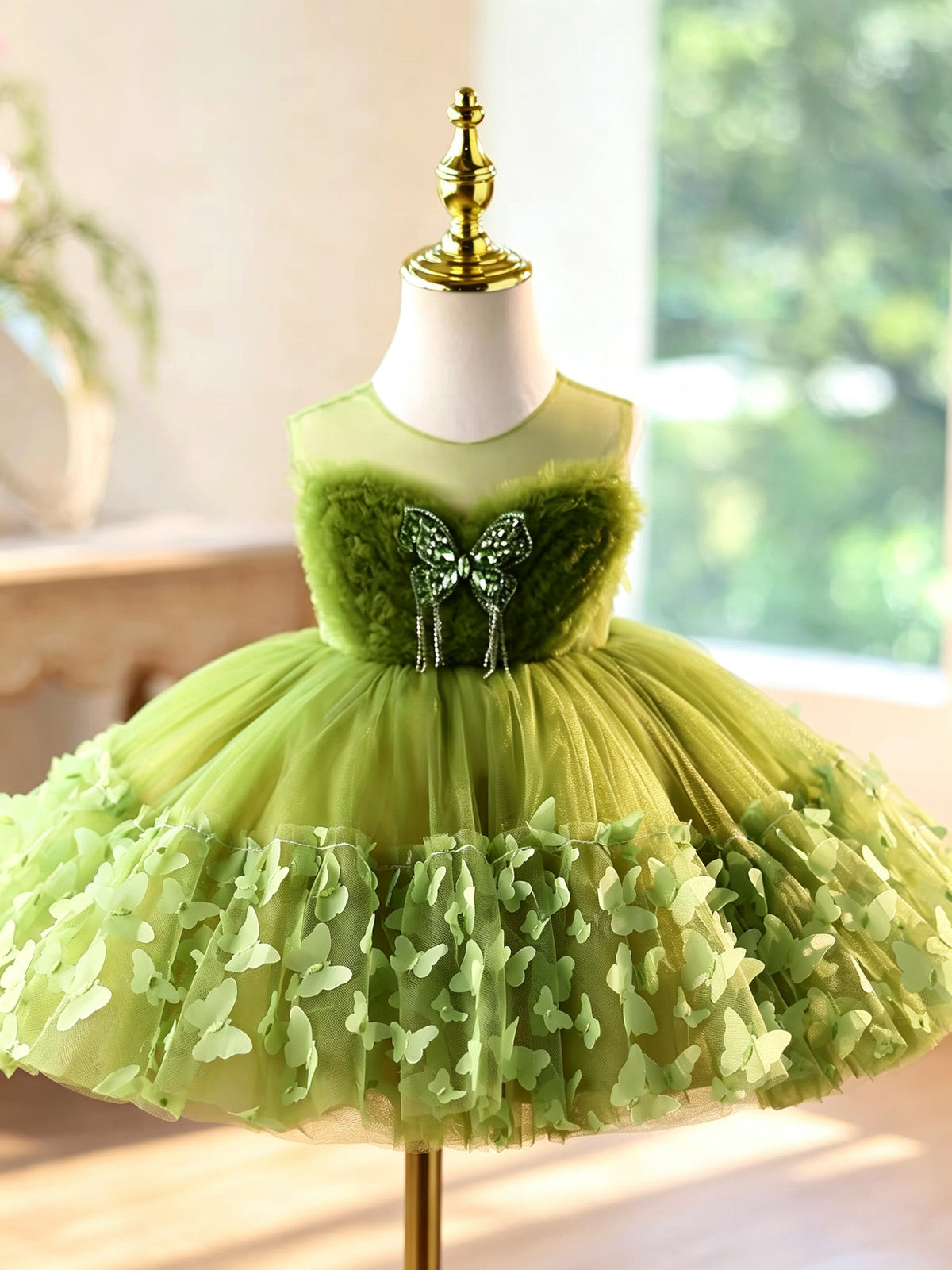 Wedding flower girl dress Baby Birthday Dress Elegant pageant gown｜KLFFIGID