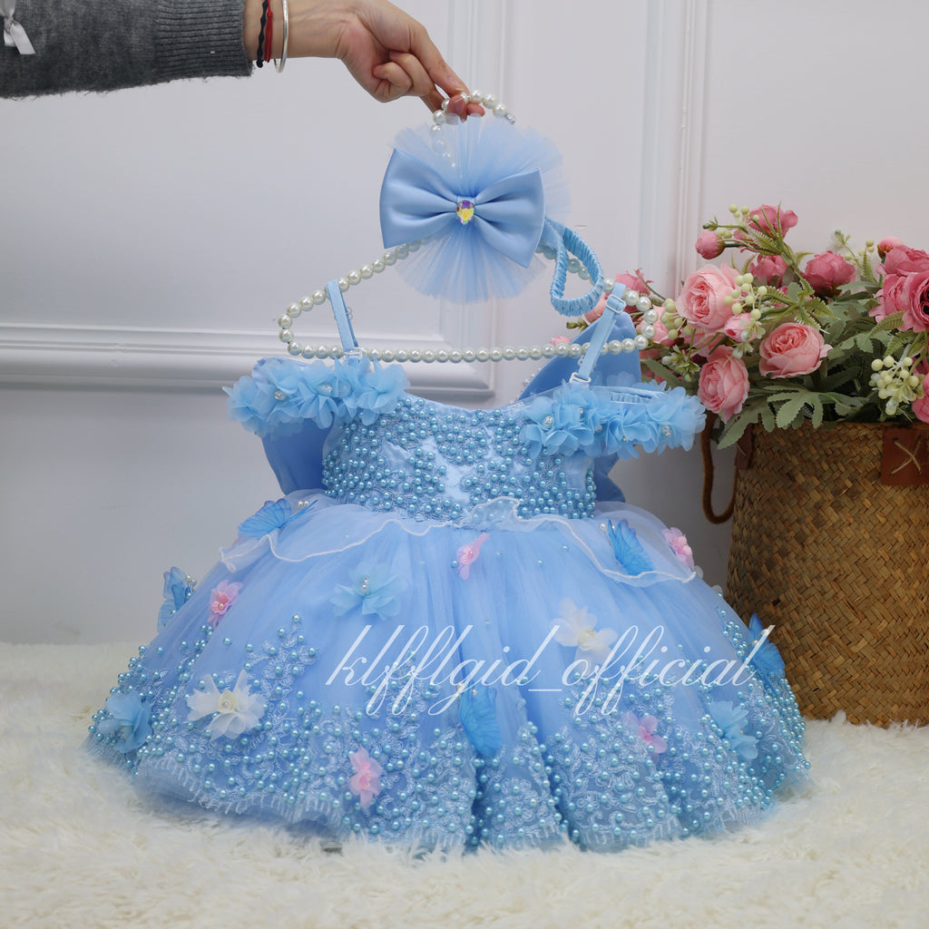Floral Baby Birthday Dress luxurious Pageant gowns for girls| KLFFIGID