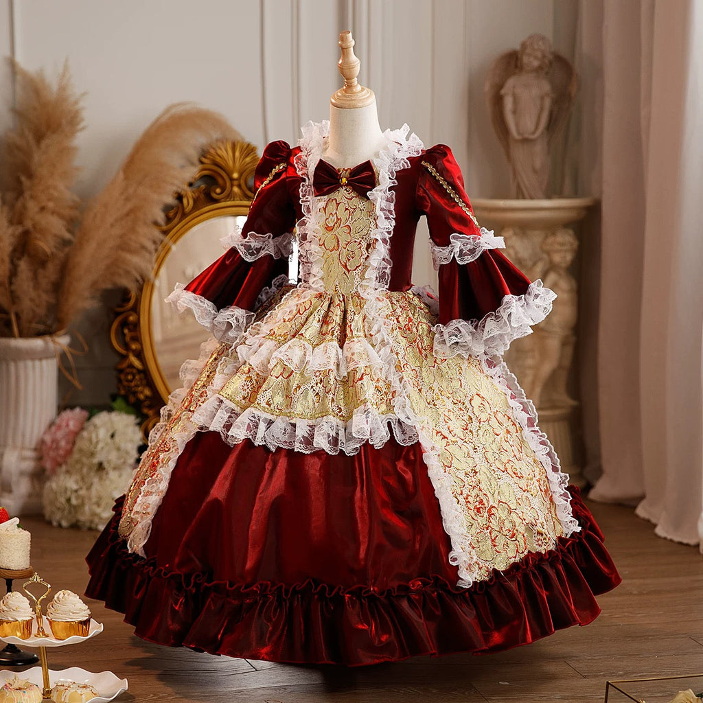 Similar bow elegant children's lolita dress Christmas dress, baby dress, children's prom girl evening dress