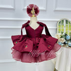 Toddler princess dress Birthday party themed baby strawberry dress,｜KLFFIGID