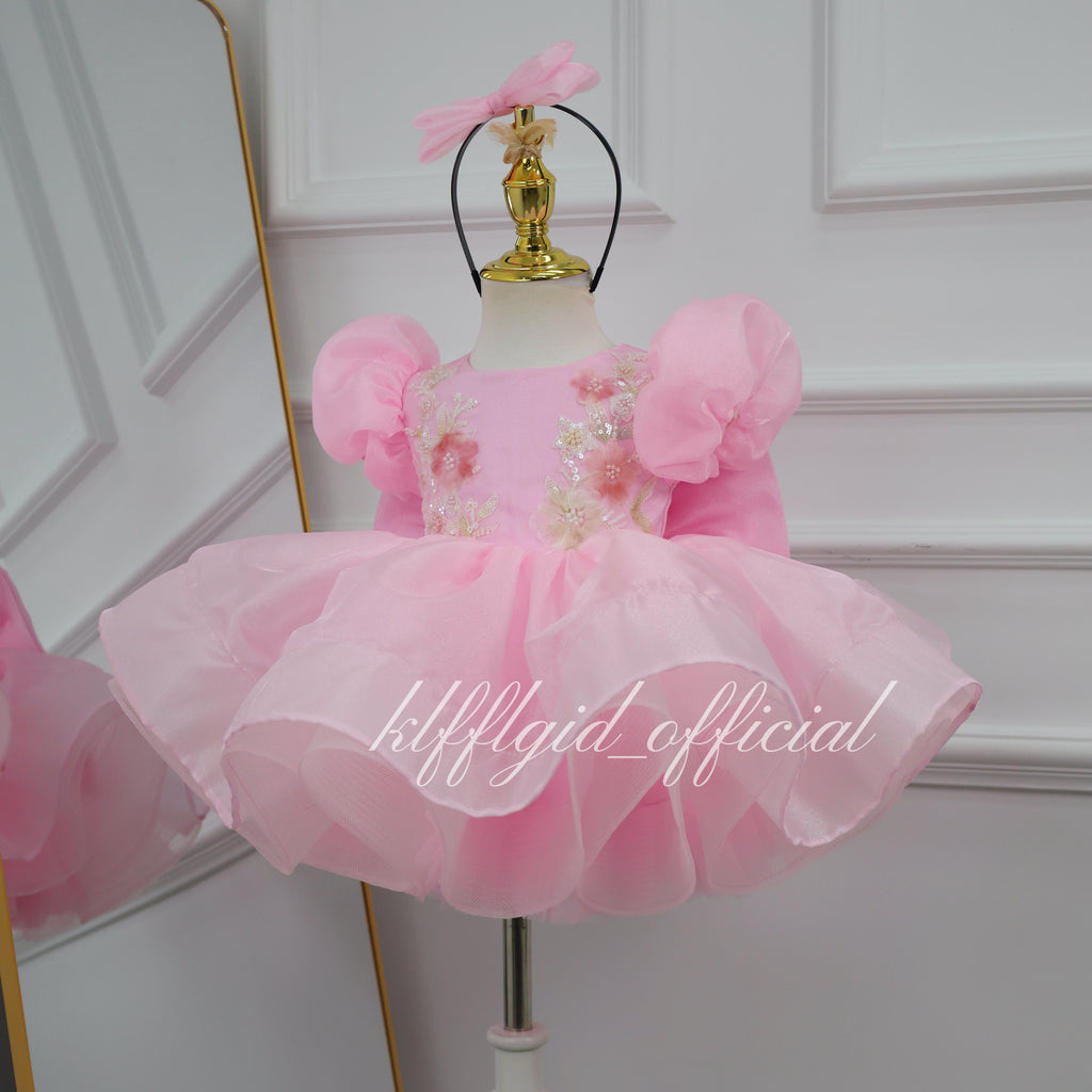 Girls White Flower Girl Dress for Birthday Party & Pageant | KLFFIGID