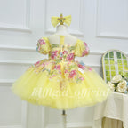3D Floral Fairy Princess & Flower Girl Pageant Dress | KLFFLGID