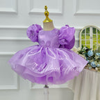 Baby 1st Birthday Tulle Dress with Large Bow for Pageant | KLFFIGID