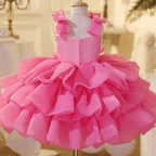 Girls Pearl Rose Sleeveless First Birthday Princess Dress | KLFFIGID