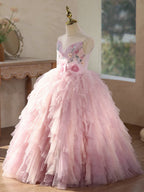 Girls' ballet dresses, children's long dresses, princess dresses for wedding flower girls aged 3-12, birthday dresses