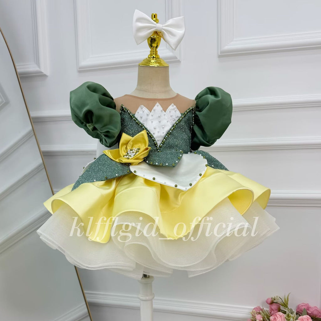 Princess-themed party dress Baby birthday outfit Pageant gowns for girls｜KLFFIGID