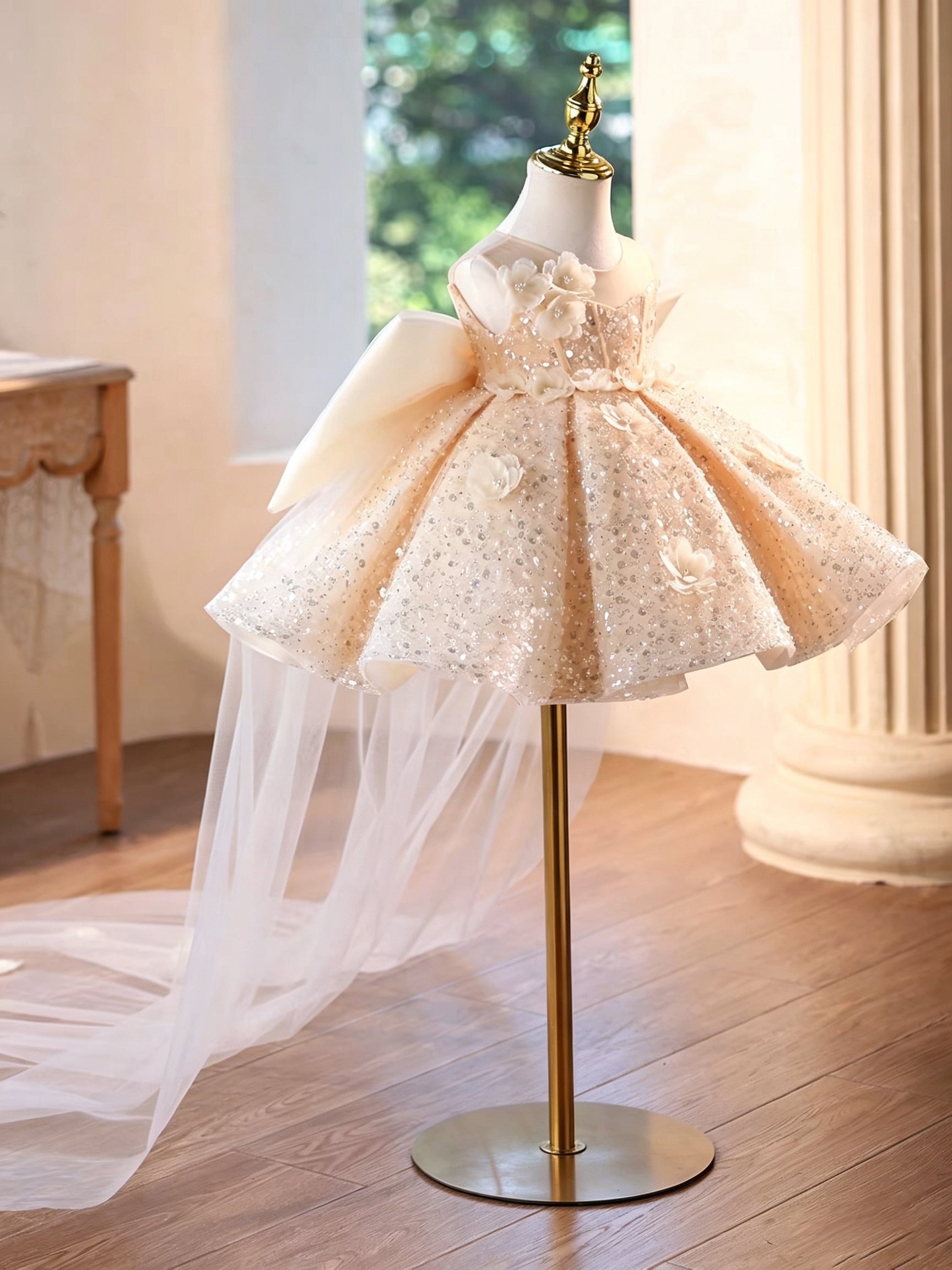 Toddlers Birthday Dress Elegant Sequin Pageant Dress for Girls | KLFFLGID