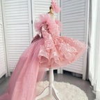 Girls Bow Flower Princess Dress Detachable Train | KLFFIGID