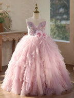 Girls' ballet dresses, children's long dresses, princess dresses for wedding flower girls aged 3-12, birthday dresses