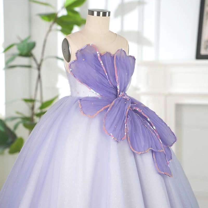 3-12 years old celebration stage performance children's dress beautiful mesh long skirt