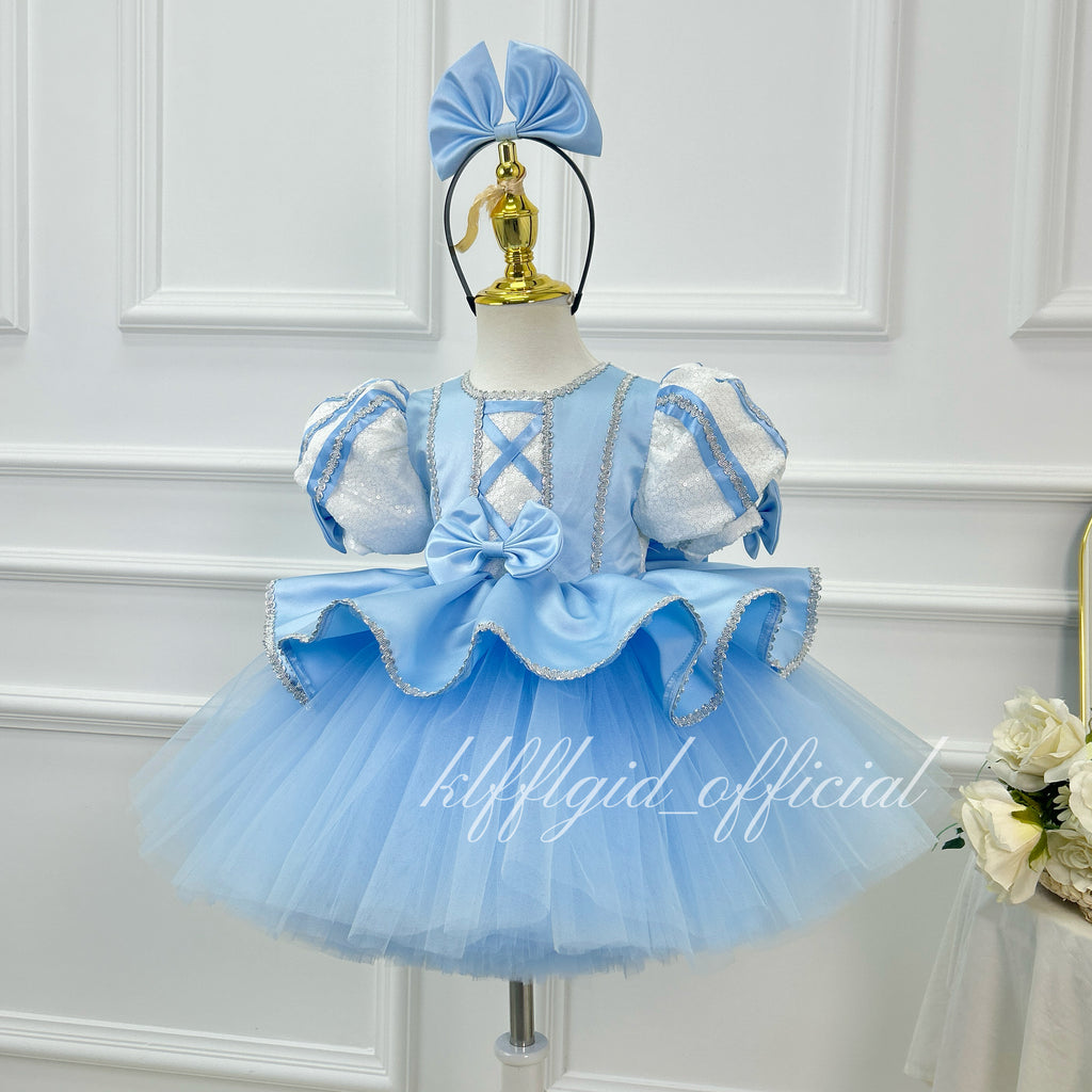 Girls Princess Dress Sequins Flower Girl Photoshoot Party Birthday Gown | KLFFIGID