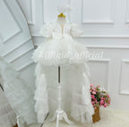 Luxurious Princess Dress with Train for Girls Baby's birthday party dress | KLFFLGID