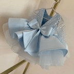 Satin Sequin Big Bow Fluffy Girls Birthday Princess Dress | KLFFIGID