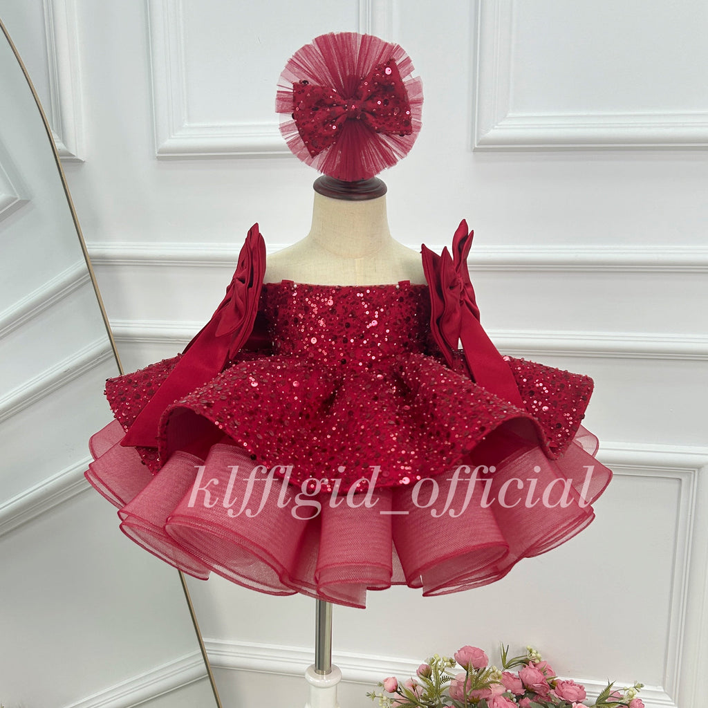 Baby's First Birthday Dress Glamorous Sequin Flower Girl Dress ｜KLFFLGID