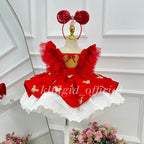 Cute Mouse-themed First Birthday Princess Dress for Baby Girls | KLFFIGID