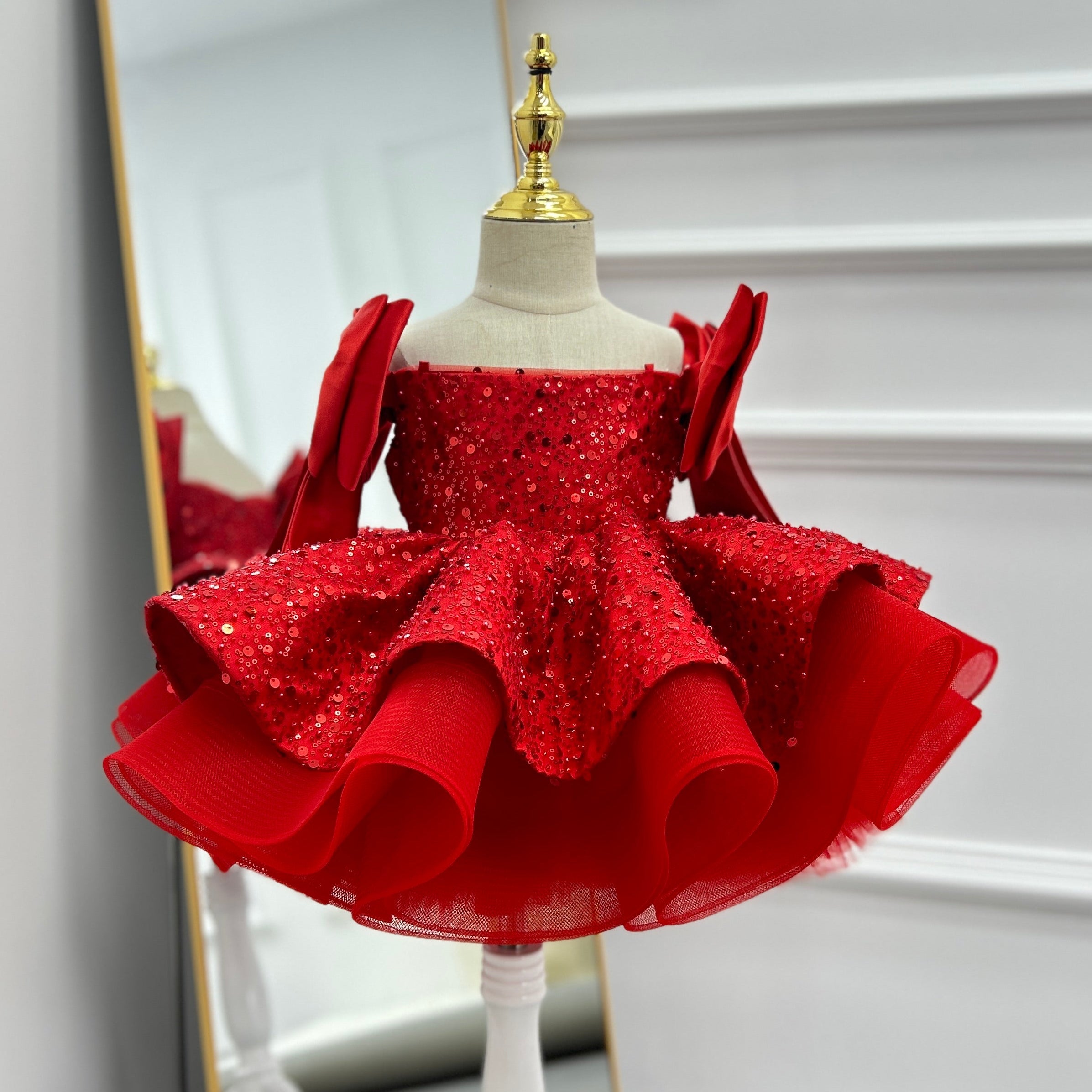 Baby's First Birthday Dress Glamorous Sequin Flower Girl Dress ｜KLFFLGID