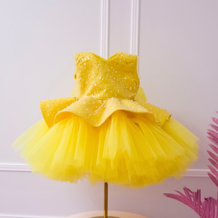 Elegant Sequin Baby Girl Birthday & Flower Girl Dress | KLIFFIGID