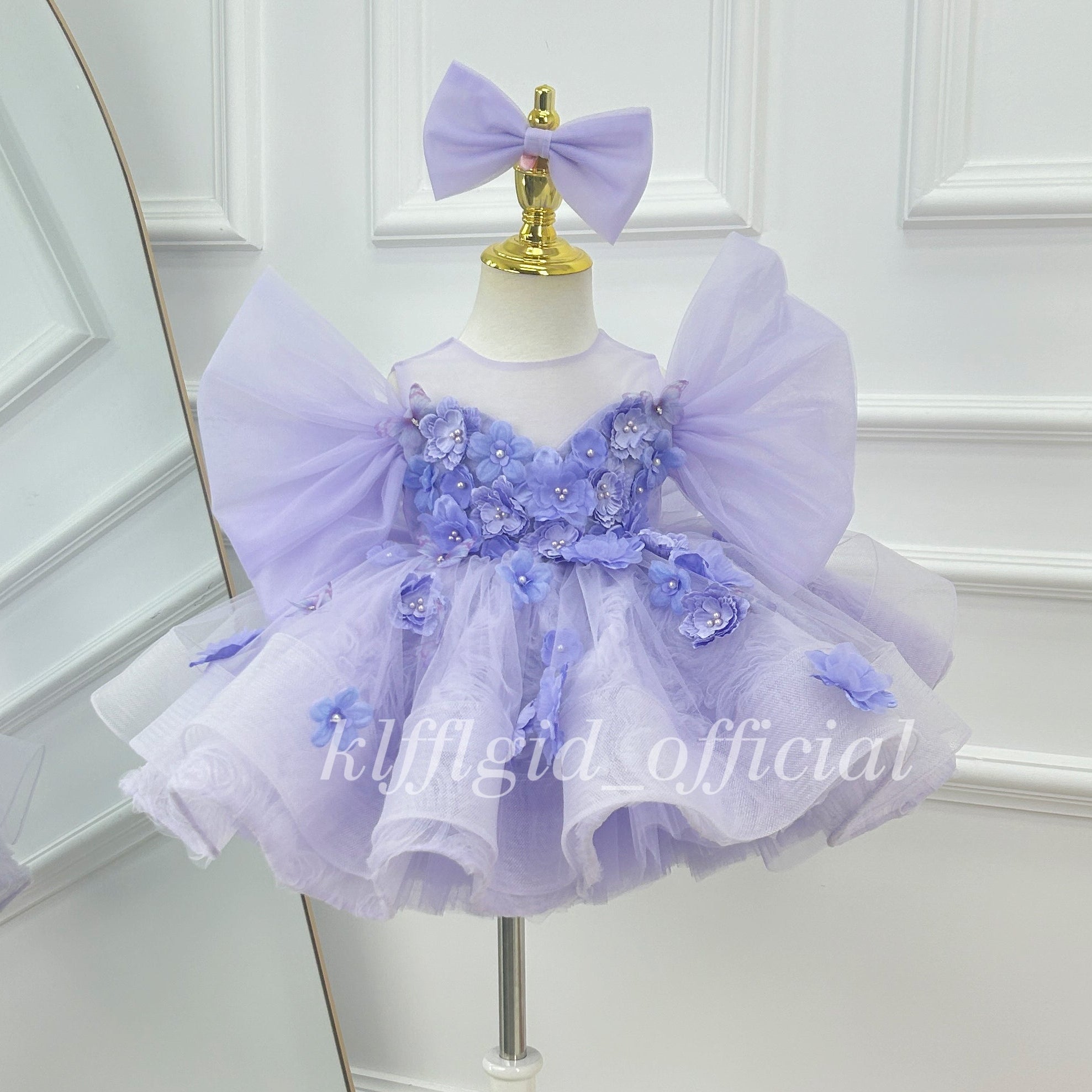 First Baby Birthday Dress Floral Party-Themed Dress Wedding flower girl｜KLFFIGID