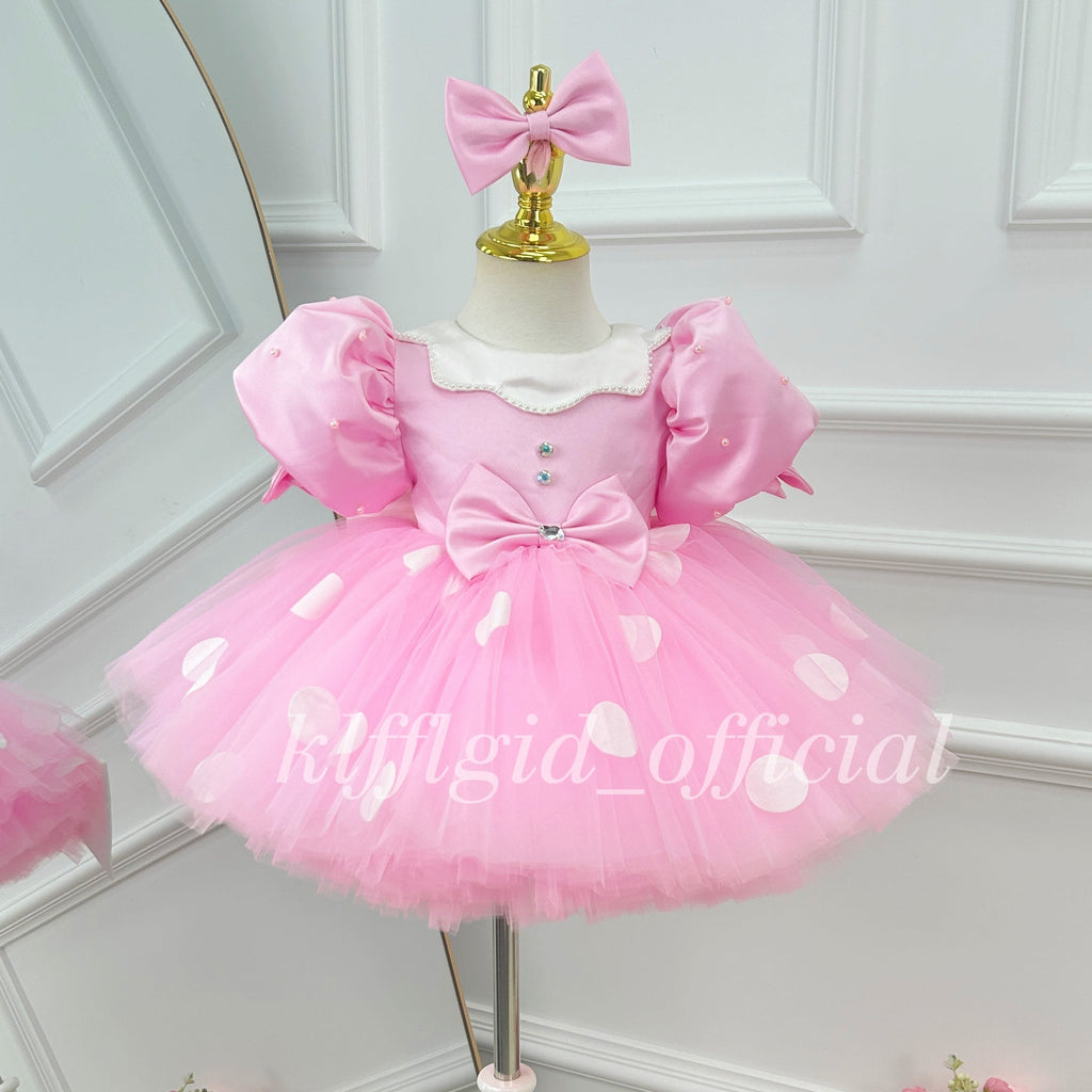 Girls Birthday Dress Polka-dot baby party outfit Pageant dress | KLFFIGID