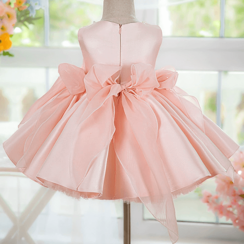 Blue Baby Girl Fluffy Birthday Princess Dress Sequin Bow Party & Performance Outfit | KLFFIGID