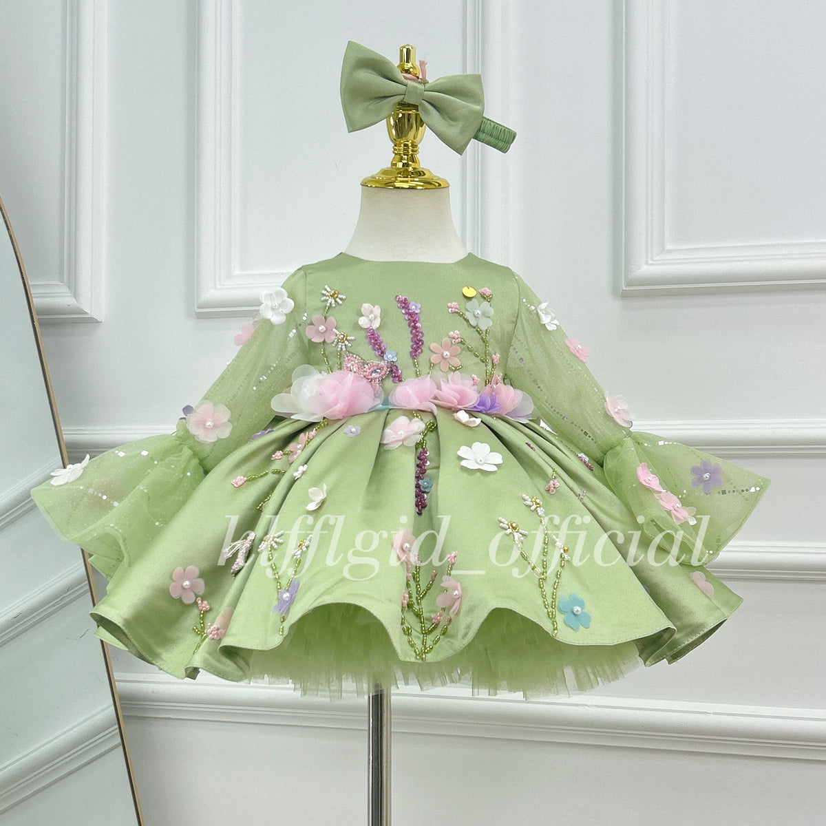 1-year-old baby birthday dress gorgeous Wedding flower girl dress Baby Party Frock | KLFFLGID