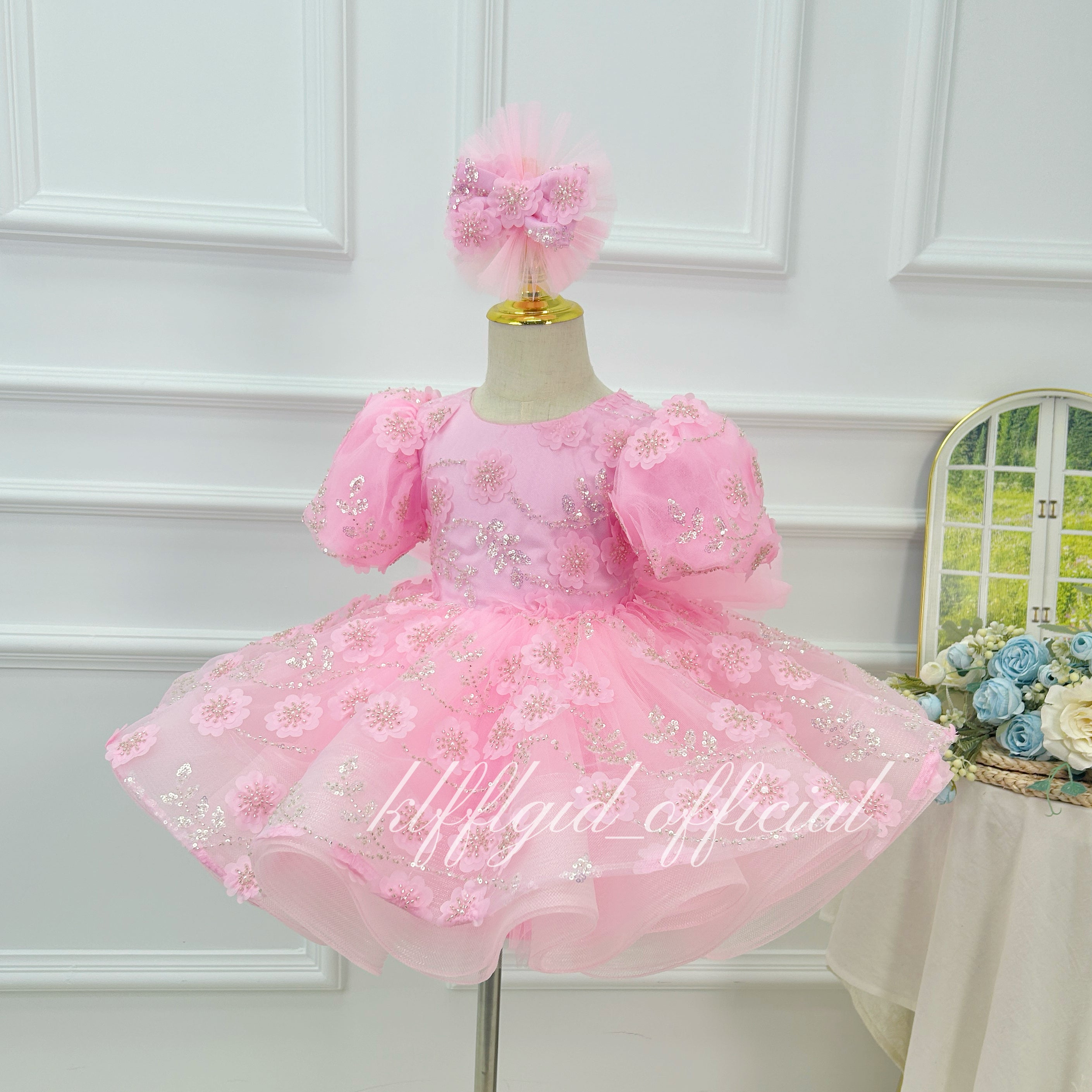 Girls' floral princess dress Baby's Birthday Party Dress | KLFFLGID