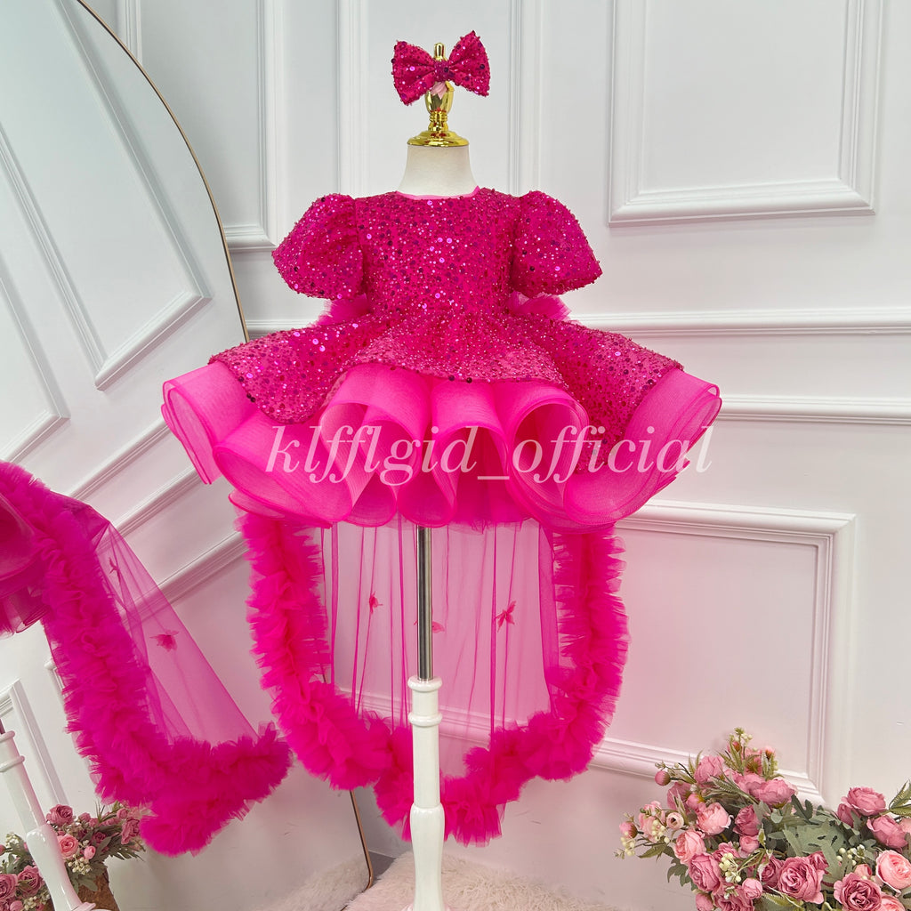 Sequin flower girl dress Toddlers Birthday dress Pageant attire   | KLFFLGID