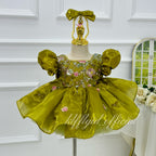 Baby's Birthday Dress Embroidered floral pageant dress for girls  | KLFFLGID