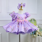 3D Floral Party Dress Baby Birthday Dress Elegant pageant gown｜KLFFIGID